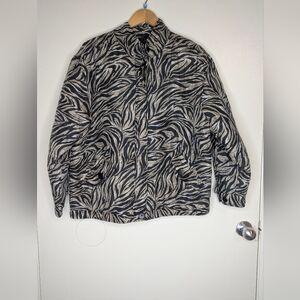 Vintage Anna and Frank Silk Animal Print puffer jacket  Large Artist Style